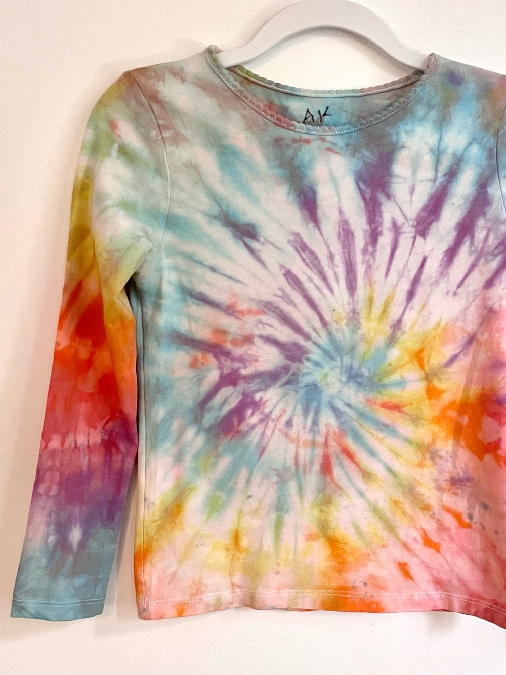 $5 💥Organic Funky Tie Dyed Rainbow Starburst T-Shirt, Long Sleeve, Smooth Cotton